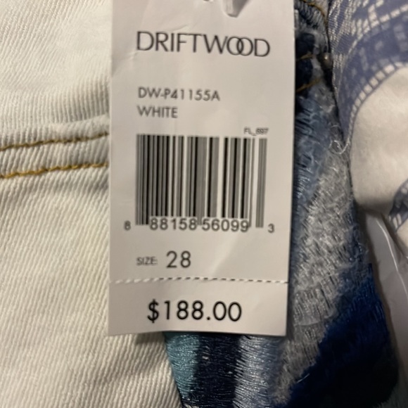 NWT .. Driftwood FLARE multi-color jeans (RARE) size 28 - Picture 6 of 6